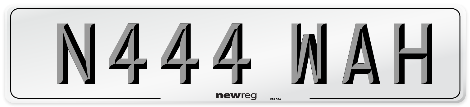 N444 WAH Number Plate from New Reg